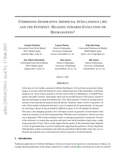 Combining Generative Artificial Intelligence (AI) and the Internet:
  Heading towards Evolution or Degradation?
