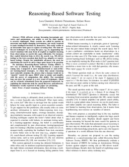 Reasoning-Based Software Testing