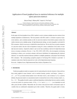 Application of fused graphical lasso to statistical inference for
  multiple sparse precision matrices