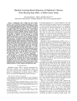 Machine Learning-Based Detection of Parkinson's Disease From
  Resting-State EEG: A Multi-Center Study