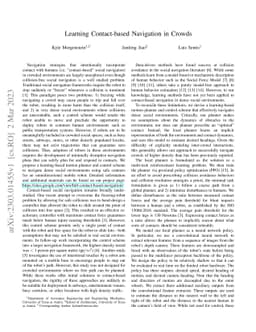 Learning Contact-based Navigation in Crowds