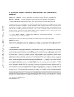 AI as mediator between composers, sound designers, and creative media
  producers