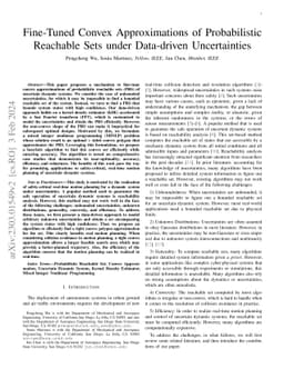 Fine-Tuned Convex Approximations of Probabilistic Reachable Sets under
  Data-driven Uncertainties