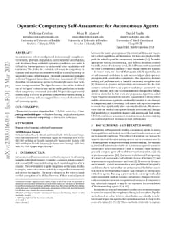 Dynamic Competency Self-Assessment for Autonomous Agents