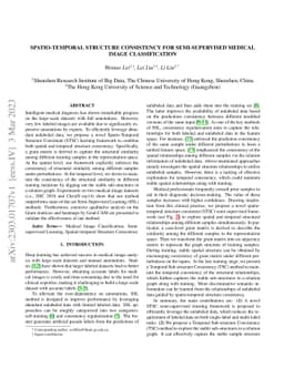 Spatio-Temporal Structure Consistency for Semi-supervised Medical Image
  Classification