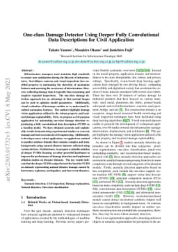 One-class Damage Detector Using Deeper Fully-Convolutional Data
  Descriptions for Civil Application