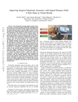 Improving Surgical Situational Awareness with Signed Distance Field: A
  Pilot Study in Virtual Reality