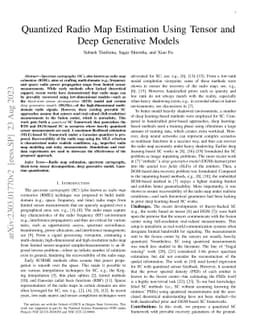 Quantized Radio Map Estimation Using Tensor and Deep Generative Models