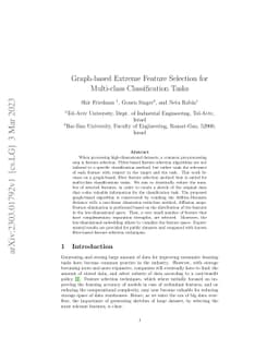 Graph-based Extreme Feature Selection for Multi-class Classification
  Tasks