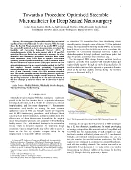 Towards a Procedure Optimised Steerable Microcatheter for Deep Seated
  Neurosurgery