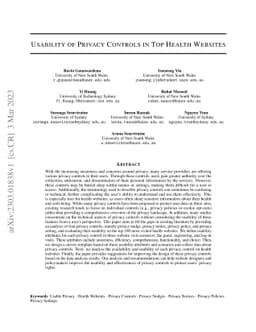 Usability of Privacy Controls in Top Health Websites