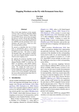 Mapping Wordnets on the Fly with Permanent Sense Keys