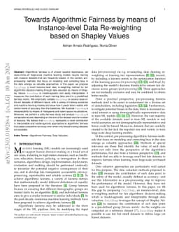 Towards Algorithmic Fairness by means of Instance-level Data
  Re-weighting based on Shapley Values