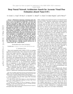 Deep Neural Network Architecture Search for Accurate Visual Pose
  Estimation aboard Nano-UAVs