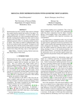 Skeletal Point Representations with Geometric Deep Learning