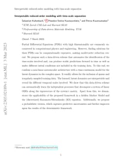 Interpretable reduced-order modeling with time-scale separation