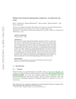 Hiding task-oriented programming complexity: an industrial case study