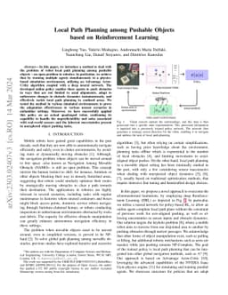 Local Path Planning among Pushable Objects based on Reinforcement
  Learning