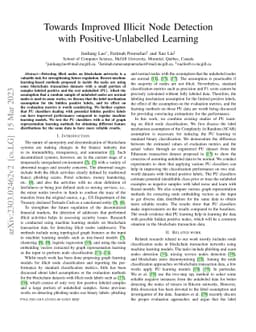 Towards Improved Illicit Node Detection with Positive-Unlabelled
  Learning