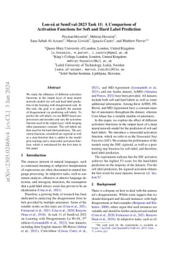 Lon-ea at SemEval-2023 Task 11: A Comparison of Activation Functions for
  Soft and Hard Label Prediction