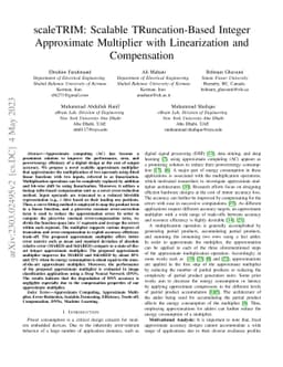 scaleTRIM: Scalable TRuncation-Based Integer Approximate Multiplier with
  Linearization and Compensation