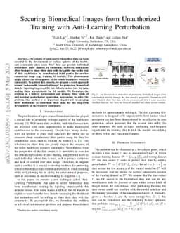 Securing Biomedical Images from Unauthorized Training with Anti-Learning
  Perturbation