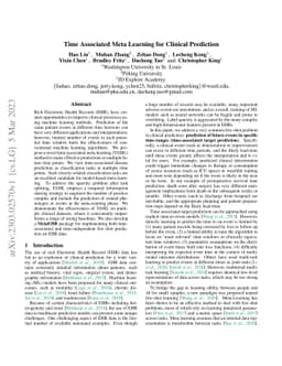 Time Associated Meta Learning for Clinical Prediction