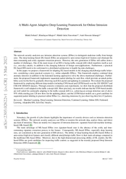 A Multi-Agent Adaptive Deep Learning Framework for Online Intrusion
  Detection