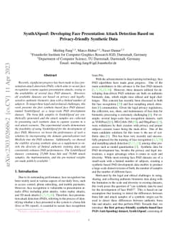 SynthASpoof: Developing Face Presentation Attack Detection Based on
  Privacy-friendly Synthetic Data
