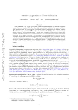Iterative Approximate Cross-Validation