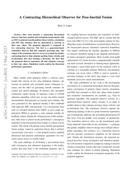 A Contracting Hierarchical Observer for Pose-Inertial Fusion