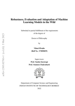 Robustness, Evaluation and Adaptation of Machine Learning Models in the
  Wild