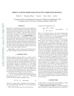 Robust Autoencoders for Collective Corruption Removal
