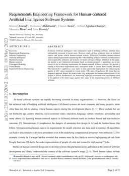 Requirements Engineering Framework for Human-centered Artificial
  Intelligence Software Systems