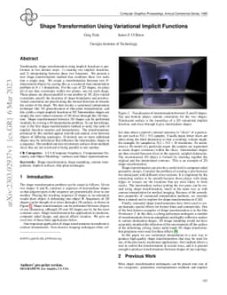 Shape Transformation Using Variational Implicit Functions