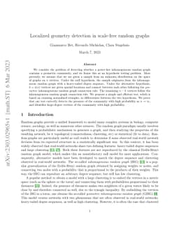 Localized geometry detection in scale-free random graphs