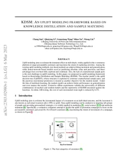 KDSM: An uplift modeling framework based on knowledge distillation and
  sample matching