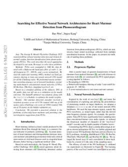 Searching for Effective Neural Network Architectures for Heart Murmur
  Detection from Phonocardiogram