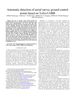 Automatic detection of aerial survey ground control points based on
  Yolov5-OBB