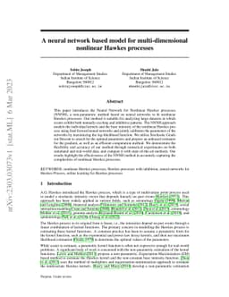 A neural network based model for multi-dimensional nonlinear Hawkes
  processes