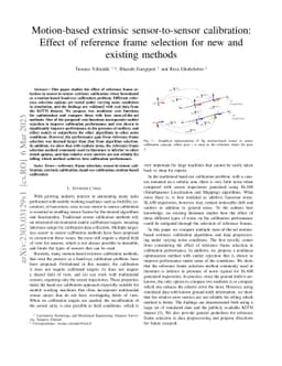 Motion-based extrinsic sensor-to-sensor calibration: Effect of reference
  frame selection for new and existing methods