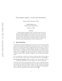 Low impact agency: review and discussion