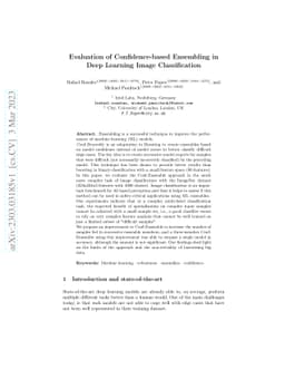 Evaluation of Confidence-based Ensembling in Deep Learning Image
  Classification