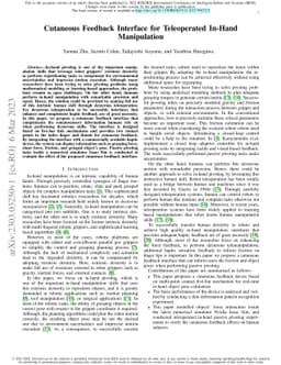 Cutaneous Feedback Interface for Teleoperated In-Hand Manipulation