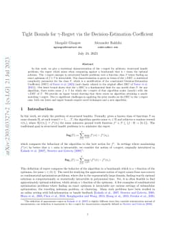 Tight Bounds for $γ$-Regret via the Decision-Estimation Coefficient