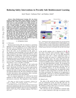 Reducing Safety Interventions in Provably Safe Reinforcement Learning