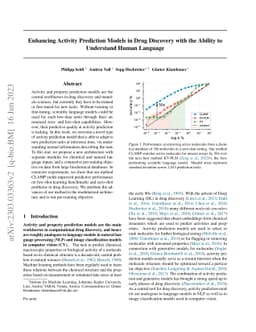 Enhancing Activity Prediction Models in Drug Discovery with the Ability
  to Understand Human Language