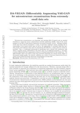 DA-VEGAN: Differentiably Augmenting VAE-GAN for microstructure
  reconstruction from extremely small data sets
