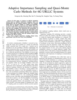 Adaptive Importance Sampling and Quasi-Monte Carlo Methods for 6G URLLC
  Systems
