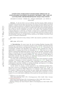 Computing formation enthalpies through an explainable machine learning
  method: the case of Lanthanide Orthophosphates solid solutions